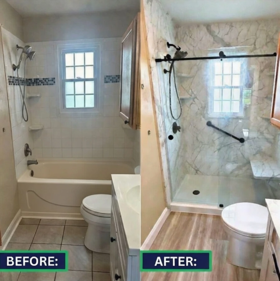 Gallery 5 tub to walk in shower remodel before and after rochester ny