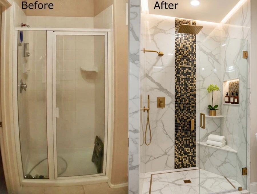 Gallery 8 glass walk in shower remodel rochester ny