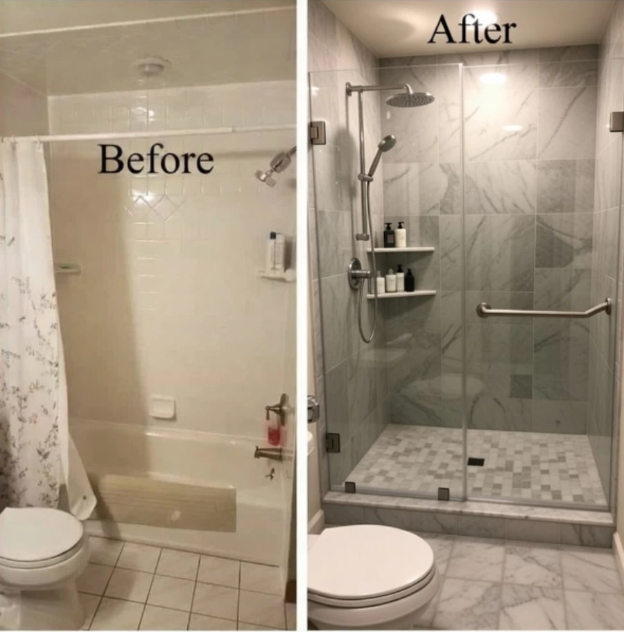 Gallery 9 accessible walk in shower bathroom remodel rochester ny